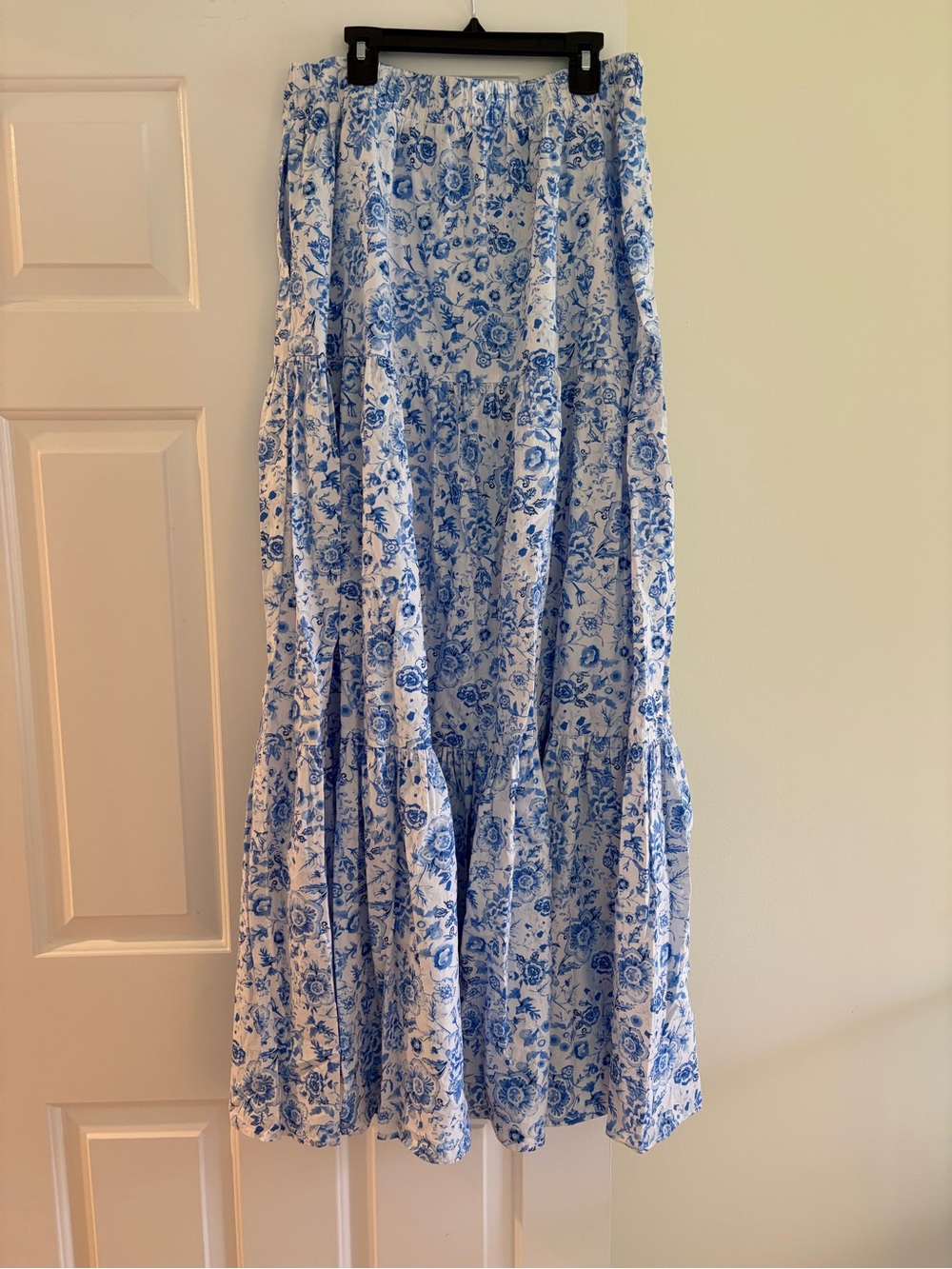 Crown & Ivy Blue Floral Tiered Maxi Skirt (size M) - Picture 5 of 6